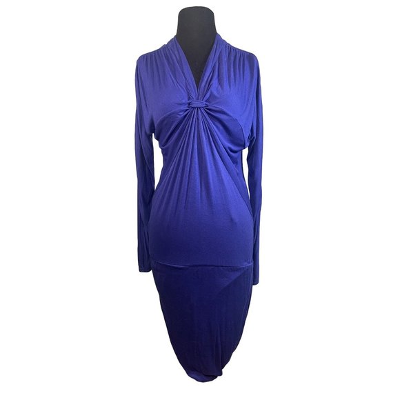 BCBG Maxazria Dresses & Skirts - BCBG Maxazria Regal Blue Size Medium  Twist Front Bubble Skirt Dress